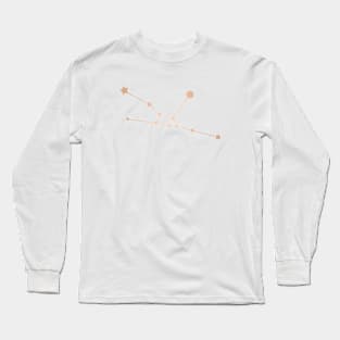 Taurus Zodiac Constellation in Rose Gold Long Sleeve T-Shirt